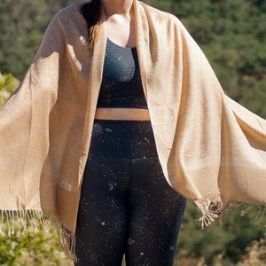 Beige and Cream Paisley Lightweight Pashmina